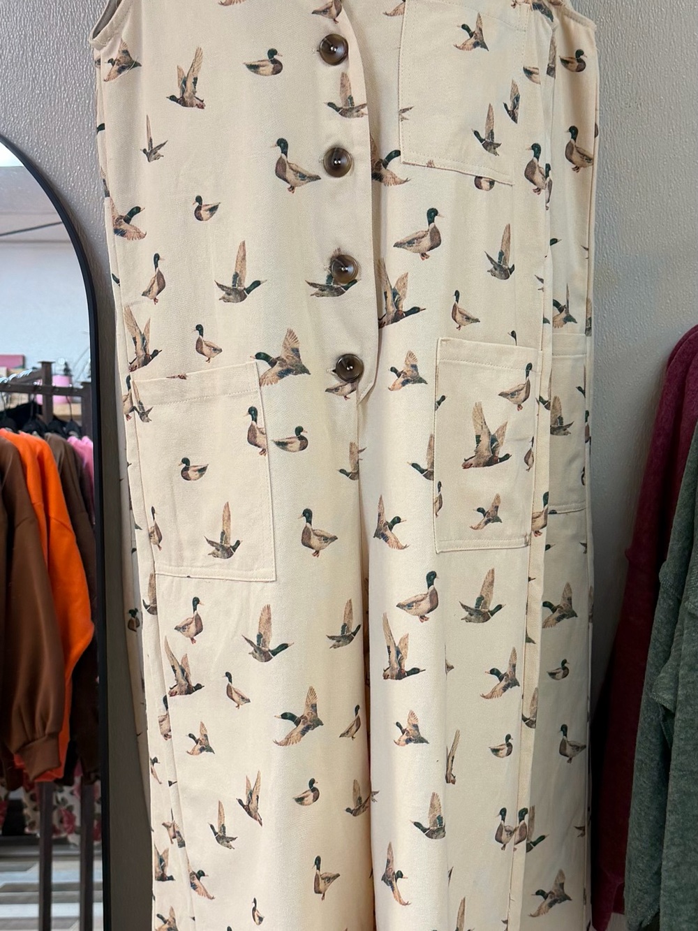 So Me Cream Jumpsuit with Duck Print